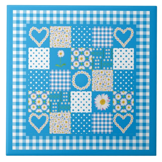 セラミックかわいらしタイル: Daisychainsパッチワーフェイクク タイル (正面)