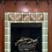 セラミックのタイル職人の蛾,白と黄土 タイル