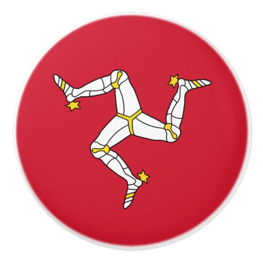 セラミックのノブのプルとマン島の旗 セラミックノブ (正面)