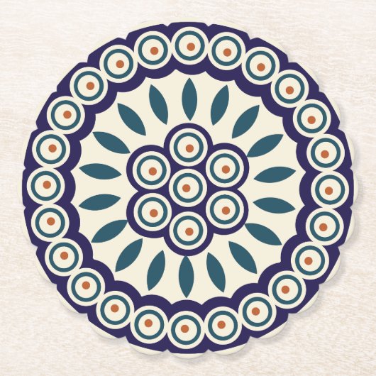 セラミックのポリッシュ伝統的デザイン。 ペーパーコースター (正面)