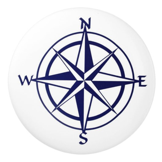 セラミックの引き手/ドアノブ - 航海用コンパス セラミックノブ (正面)