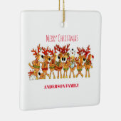 セラミックを歌っているかわいいクリスマスのトナカイ セラミックオーナメント (右)