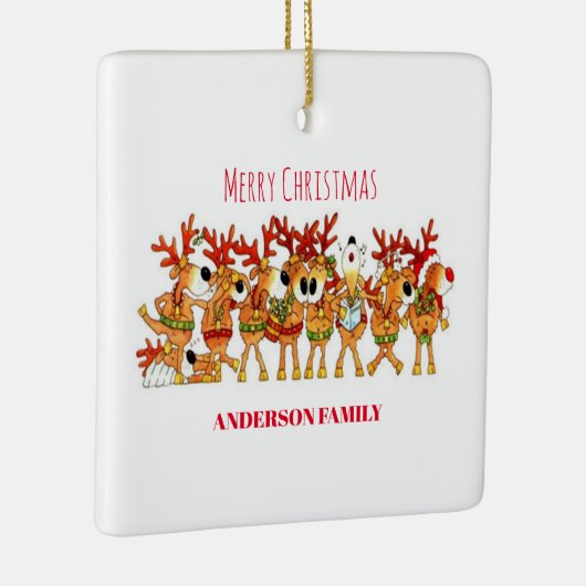 セラミックを歌っているかわいいクリスマスのトナカイ セラミックオーナメント (右)