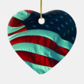 セラミックアメリカン国旗のハートオーナメント セラミックオーナメント (裏面)