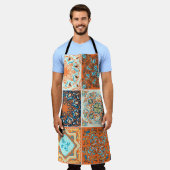 セラミックオーナメントのセット。抽象芸術パターン エプロン (着用した状態)