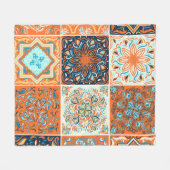 セラミックオーナメントのセット。抽象芸術パターン フリースブランケット (正面(横))