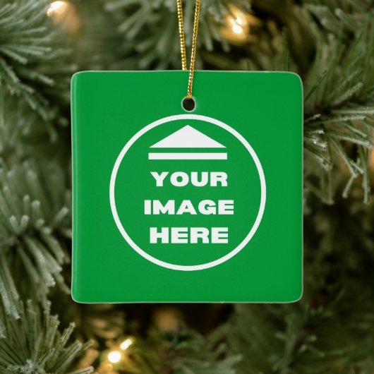 セラミックオーナメントパーソナライズされた- – イメージの追加/文字 セラミックオーナメント (ツリー)