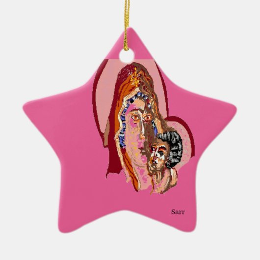 セラミックオーナメントヴァージンメアリーウィズベビーイエス セラミックオーナメント (正面)