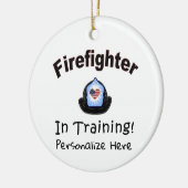 セラミックオーナメント訓練の消防士 セラミックオーナメント (左)