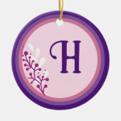 セラミックオーナメント-イニシャルの追加 – 紫 セラミックオーナメント (正面)