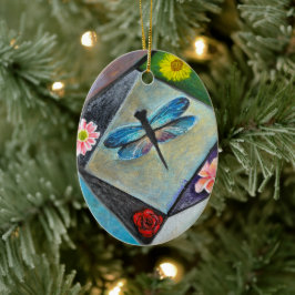 セラミックオーナメント – トンボの花の芸術