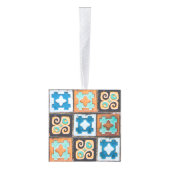 セラミックカラフルタイル模様クリスマス キューブオーナメント (右)