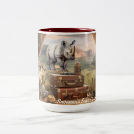 セラミックカラーコーヒーマグ、ヴィンテージサファリスタイル ツートーンマグカップ