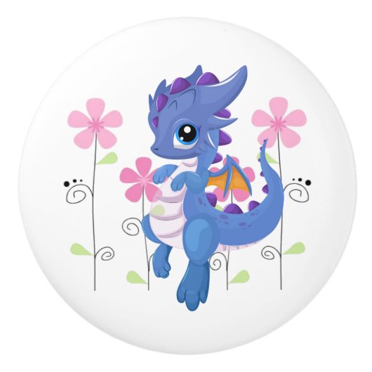 セラミックキャビネットつまみドラゴン セラミックノブ (正面)