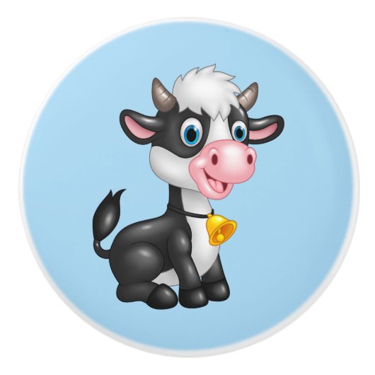 セラミックキャビネットつまみベビー牛 セラミックノブ (正面)