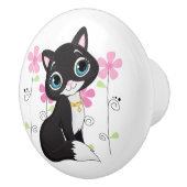 セラミックキャビネットつまみ子猫 セラミックノブ (右)