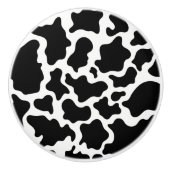 セラミックキャビネットつまみ牛プリント セラミックノブ (正面)