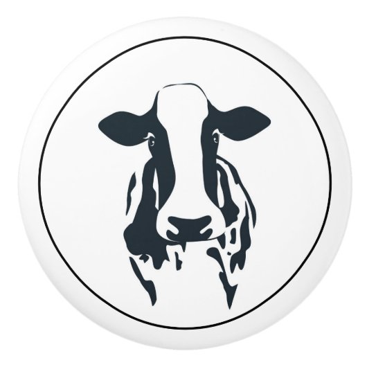 セラミックキャビネットつまみ牛 セラミックノブ (正面)