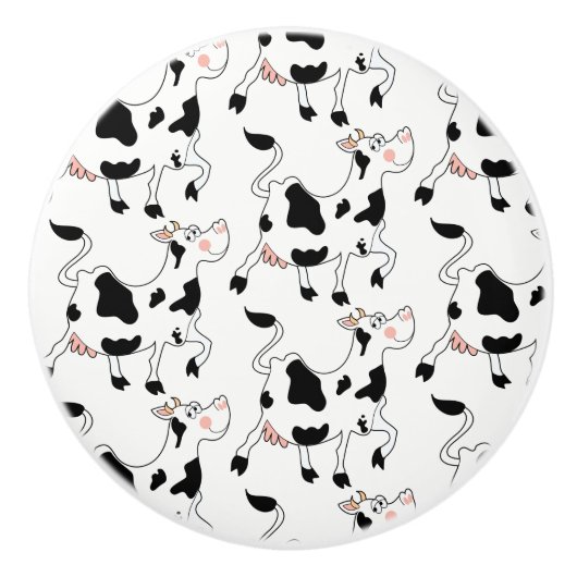 セラミックキャビネットつまみ牛 セラミックノブ (正面)