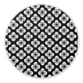 セラミックキャビネットつまみ花プリント セラミックノブ (正面)