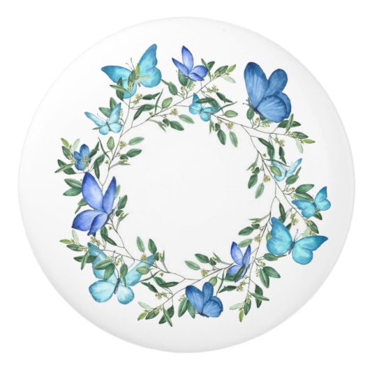 セラミックキャビネットつまみ蝶セラミックノブ セラミックノブ (正面)