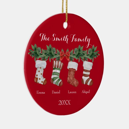 セラミッククリスマスファミリーストッキングオーナメント セラミックオーナメント (右)
