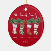 セラミッククリスマスファミリーストッキングオーナメント セラミックオーナメント (左)