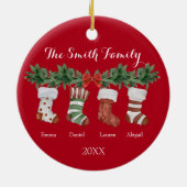 セラミッククリスマスファミリーストッキングオーナメント セラミックオーナメント (裏面)
