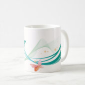 セラミックコーヒーマグ – 蝶 コーヒーマグカップ (正面右)