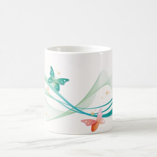 セラミックコーヒーマグ – 蝶 コーヒーマグカップ (中央)