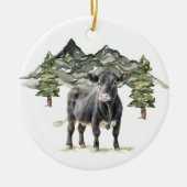 セラミックサークルオーナメント- Cow1 セラミックオーナメント (正面)