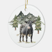 セラミックサークルオーナメント- Cow1 セラミックオーナメント (左)