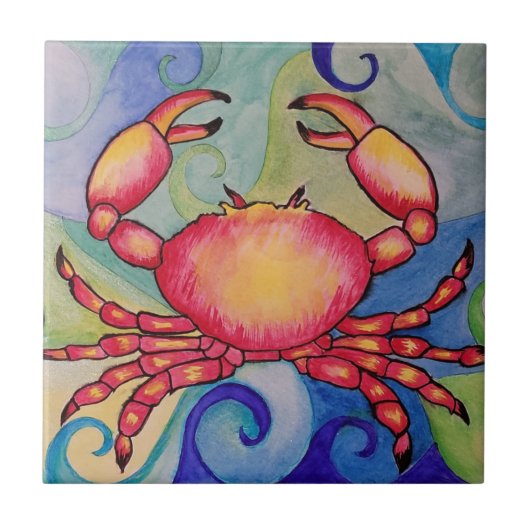 セラミックスカニ タイル (正面)