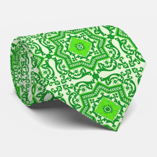 セラミックスタイルアズレジョヴィンテージモノグラムオーナメント ネクタイ (ロール)