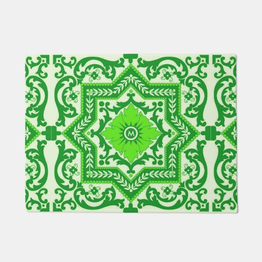 セラミックスタイルアズレホヴィンテージモノグラムオーナメント ドアマット (正面)