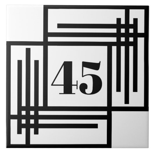 セラミックスタイル – アールデコハウス/アパートメントナンバー タイル (正面)