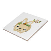 セラミックタイルうさぎサルフローラ タイル (側面)