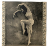 セラミックタイルとヴィンテージダンサー写真 タイル (正面)