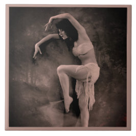 セラミックタイルとヴィンテージダンサー写真 タイル