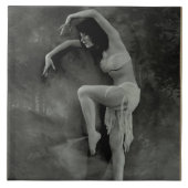 セラミックタイルとヴィンテージダンサー写真 タイル (正面)