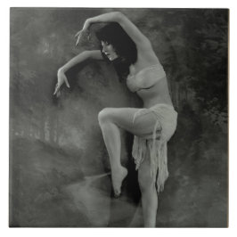 セラミックタイルとヴィンテージダンサー写真 タイル