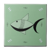 セラミックタイルのすばらしい50年代の魚のレトロのヴィンテージ タイル (正面)
