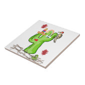 セラミックタイルのサボテン鳥 タイル (側面)