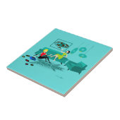 セラミックタイルのレトロの女の子の夜 タイル (側面)