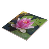 セラミックタイルの上のピンクのスイレンの終わり タイル (側面)