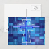 セラミックタイルの十字架。 ポストカード (正面/裏面)