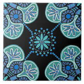 セラミックタイルの青と緑の繰り返しパターン タイル