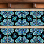 セラミックタイルの青と緑の繰り返しパターン タイル