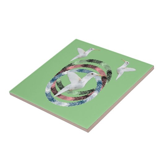 セラミックタイルの鳥の円 タイル (側面)