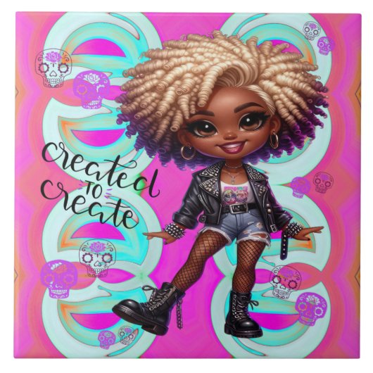 セラミックタイルを作成するために作成されたAfropunk タイル (正面)